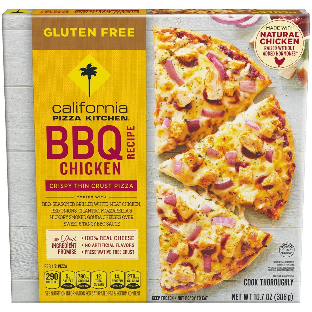 slide 9 of 9, California Pizza Kitchen Gluten Free Crispy Thin Crust BBQ Recipe Chicken Frozen Pizza - 10.7oz, 10.7 oz
