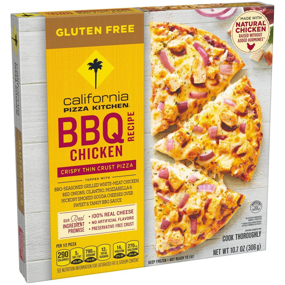 slide 5 of 9, California Pizza Kitchen Gluten Free Crispy Thin Crust BBQ Recipe Chicken Frozen Pizza - 10.7oz, 10.7 oz