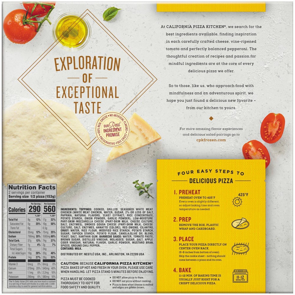 slide 4 of 9, California Pizza Kitchen Gluten Free Crispy Thin Crust BBQ Recipe Chicken Frozen Pizza - 10.7oz, 10.7 oz