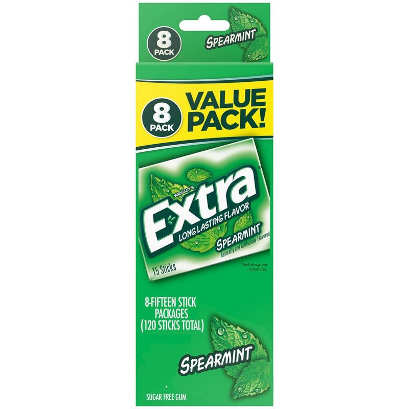 slide 1 of 11, Extra Spearmint Sugar-Free Gum Value Pack - 120ct, 120 ct