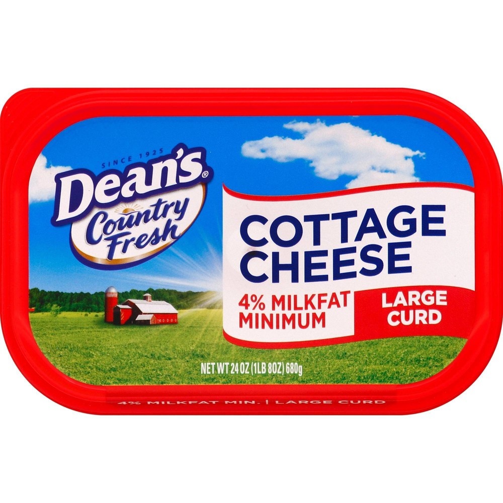 slide 2 of 3, Dean's Large Curd Cottage Cheese 4% Milkfat Minimum, 24 oz