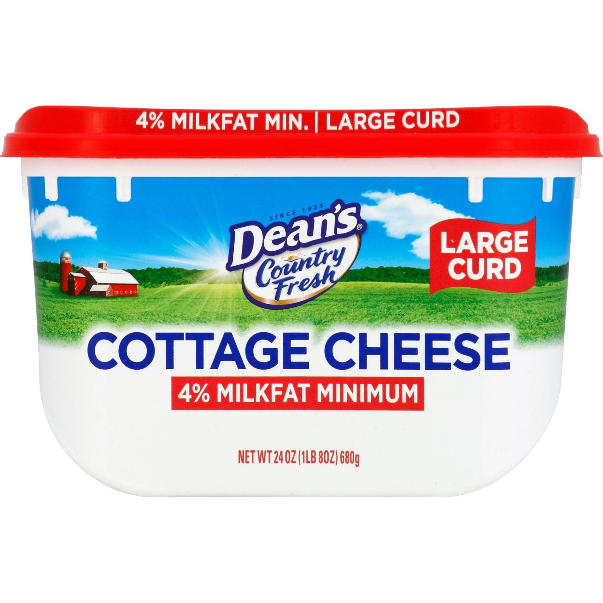 slide 1 of 3, Dean's Large Curd Cottage Cheese 4% Milkfat Minimum, 24 oz