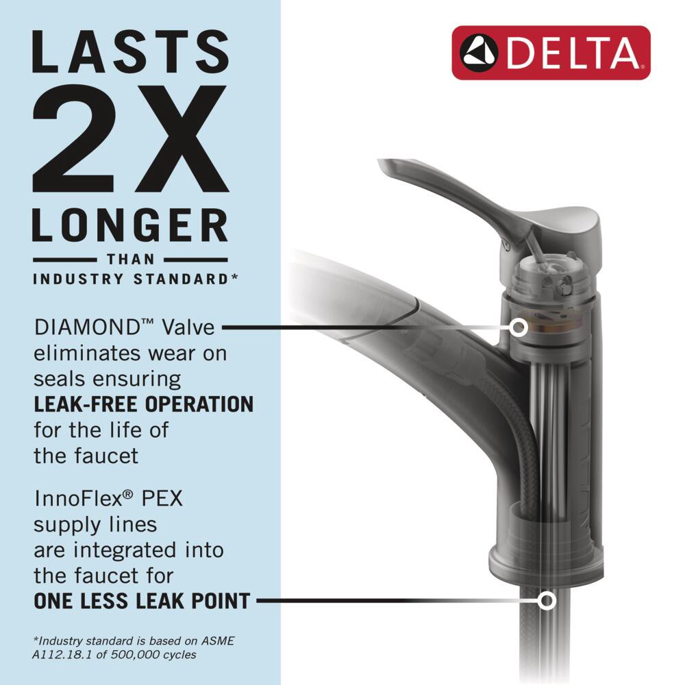 slide 6 of 6, Delta Kessler Chrome Single Handle Deck-mount Pull-out Kitchen Faucet with Sprayer (Includes Deck Plate) (Includes Soap Dispenser), 1 ct