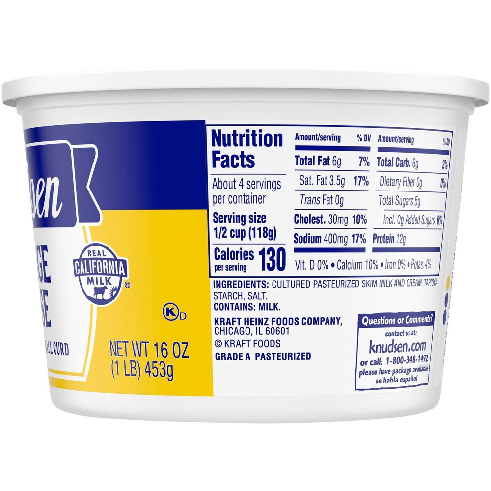 slide 2 of 7, Knudsen 4% Small Curd Cottage Cheese - 16oz, 16 oz