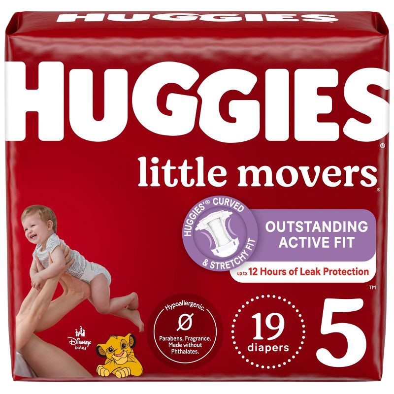 slide 1 of 13, Huggies Little Movers Baby Disposable Diapers - Size 5 - 19ct, 19 ct