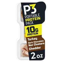 Oscar Mayer P3 Portable Protein Snack Pack with Dark Chocolate Nut Clusters, Turkey & Cheddar Cheese - 2oz