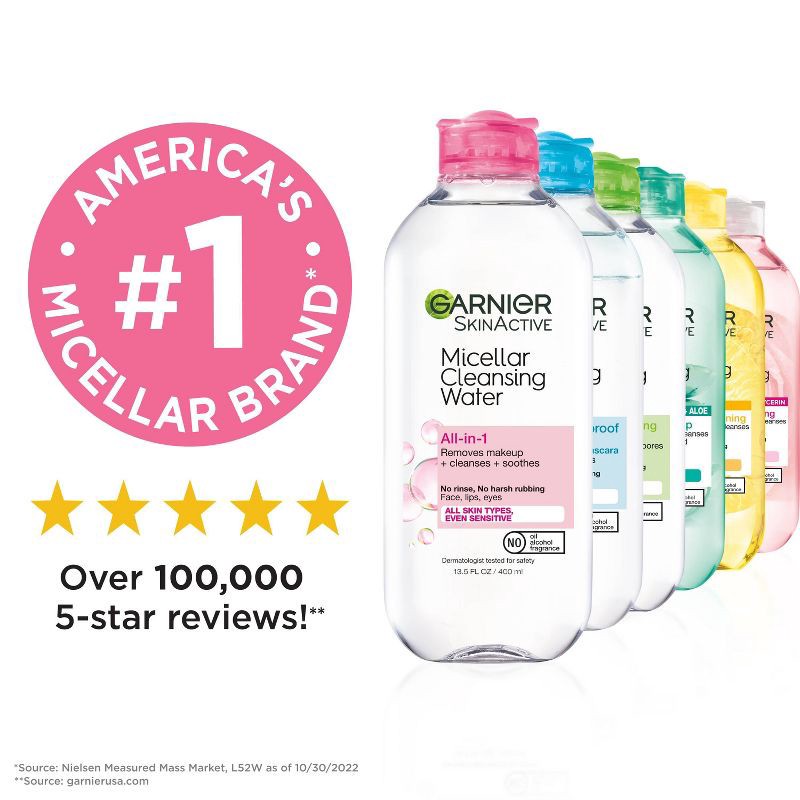 slide 7 of 10, Garnier Micellar Water Hydrating Facial Cleanser & Makeup Remover - Basic Cleansing - 13.5 fl oz, 13.5 fl oz