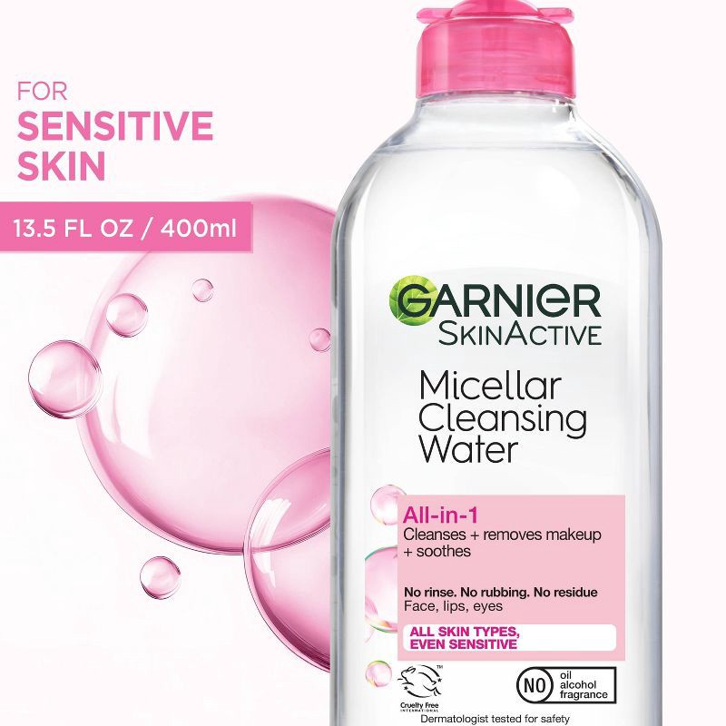 slide 8 of 8, Garnier Micellar Water Hydrating Facial Cleanser & Makeup Remover - Basic Cleansing - 13.5 fl oz, 13.5 fl oz