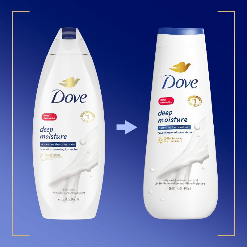 slide 3 of 8, Dove Beauty Dove Deep Moisture Nourishes the Driest Skin Body Wash - 20 fl oz/2pk, 20 fl oz, 2 ct