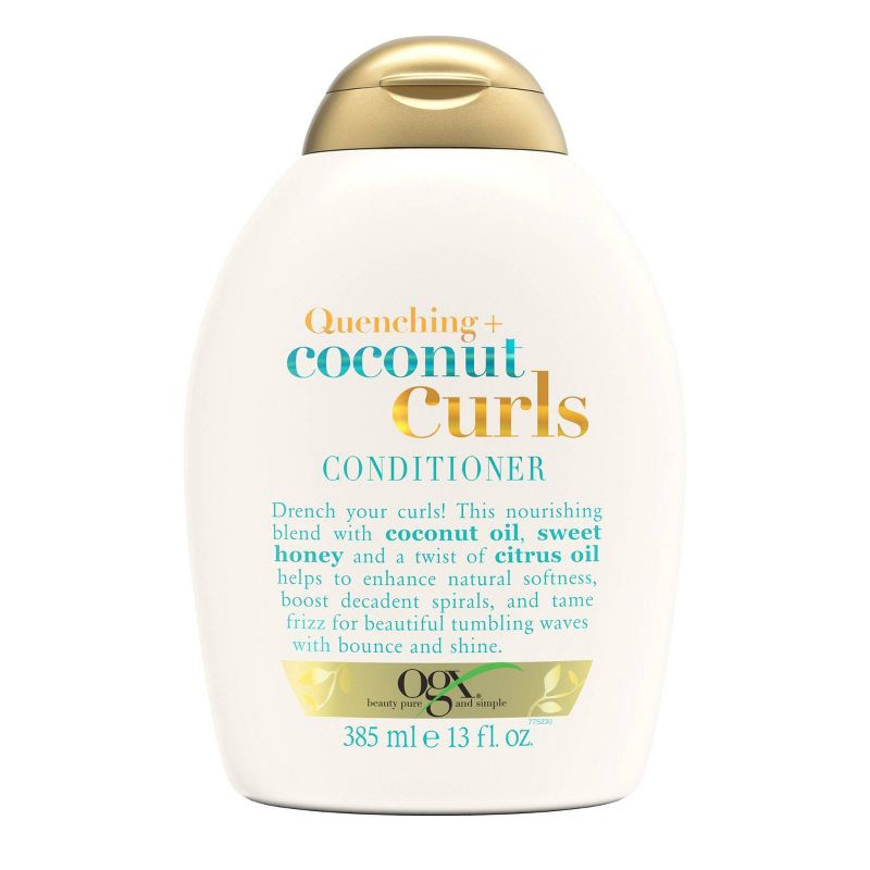 slide 1 of 9, OGX Quenching+ Coconut Curls Conditioner with Coconut Oil, Citrus Oil & Honey - 13 fl oz, 13 fl oz