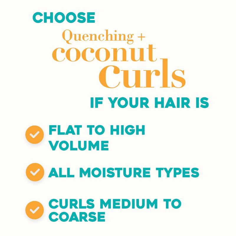 slide 3 of 9, OGX Quenching+ Coconut Curls Conditioner with Coconut Oil, Citrus Oil & Honey - 13 fl oz, 13 fl oz