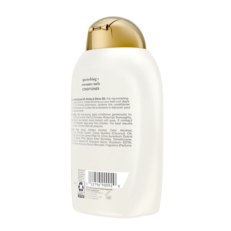 slide 5 of 9, OGX Quenching+ Coconut Curls Conditioner with Coconut Oil, Citrus Oil & Honey - 13 fl oz, 13 fl oz