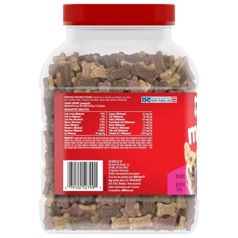 slide 3 of 4, Milk-Bone Original Mini Dog Treats Biscuits with Beef, Chicken & Bacon Flavor Snacks - 36oz, 36 oz