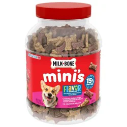 Milk-Bone Original Mini Dog Treats Biscuits with Beef, Chicken & Bacon Flavor Snacks - 36oz