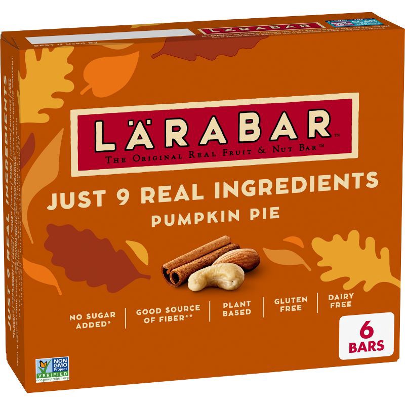 slide 1 of 8, Larabar Pumpkin Pie Fruit & Nut Bars - 9.6oz/6ct, 9.6 oz, 6 ct