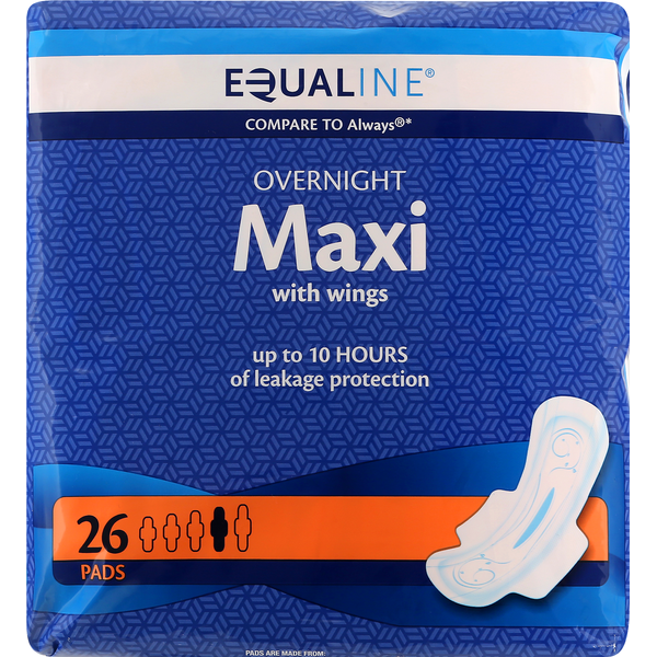 Equaline Overnight Maxi Pad 26 ct Shipt