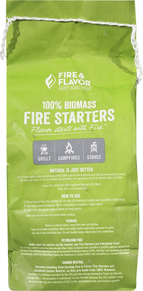 slide 7 of 9, Fire & Flavor 100% Biomass Fire Starters 72 ea, 72 ct