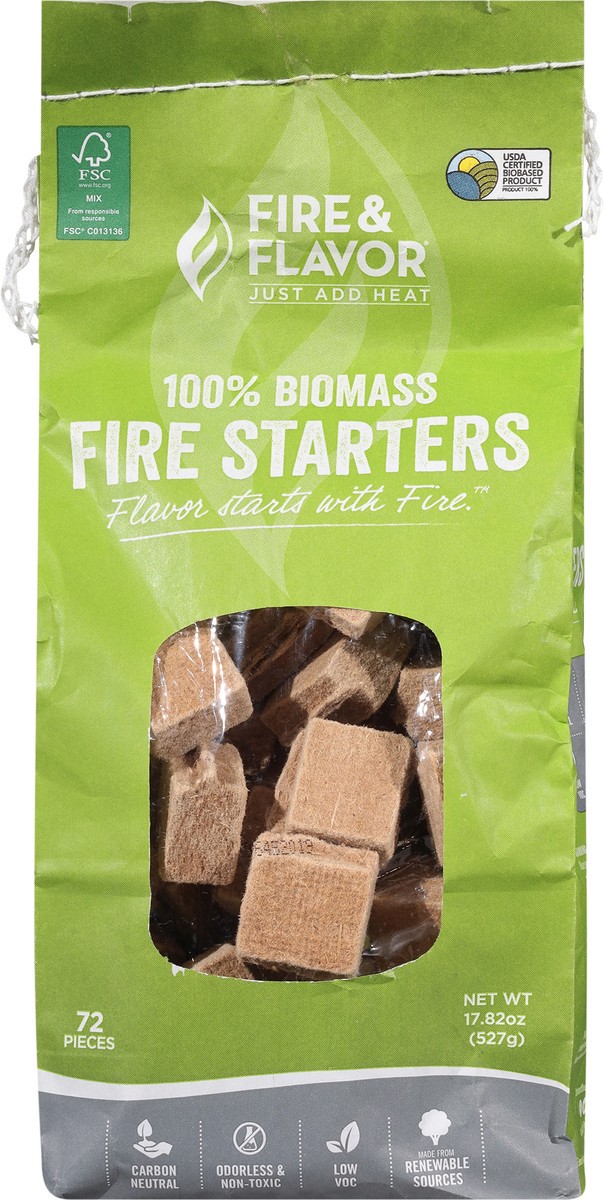 slide 3 of 9, Fire & Flavor 100% Biomass Fire Starters 72 ea, 72 ct