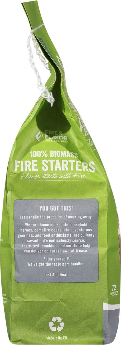 slide 9 of 9, Fire & Flavor 100% Biomass Fire Starters 72 ea, 72 ct