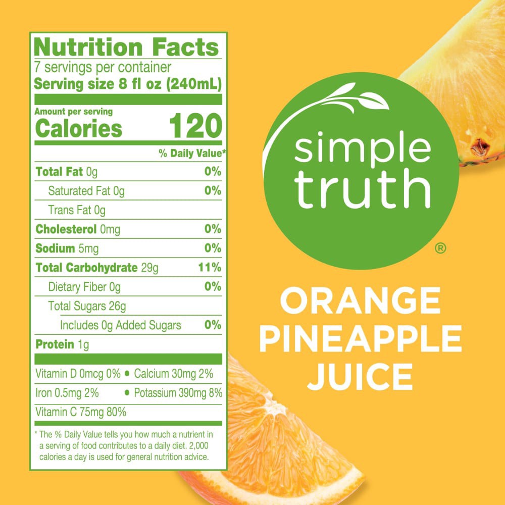 slide 2 of 3, Simple Truth Orange Pineapple Juice, 59 fl oz