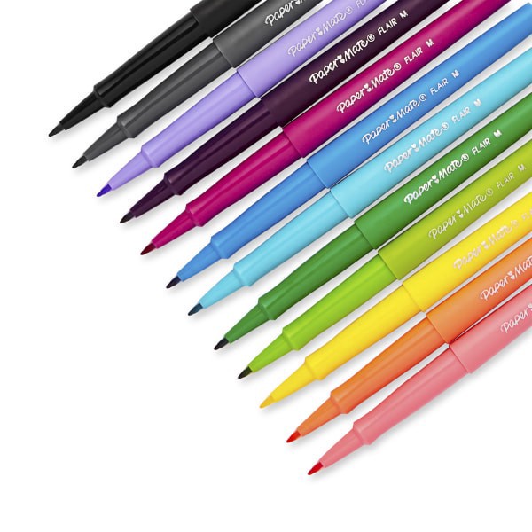 slide 5 of 10, Paper Mate Flair Tropical Vacation Felt Tip Pens, Medium Point, 0.7 Mm, Assorted Colors, Pack Of 12, 12 ct