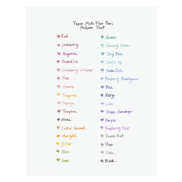 slide 8 of 10, Paper Mate Flair Tropical Vacation Felt Tip Pens, Medium Point, 0.7 Mm, Assorted Colors, Pack Of 12, 12 ct