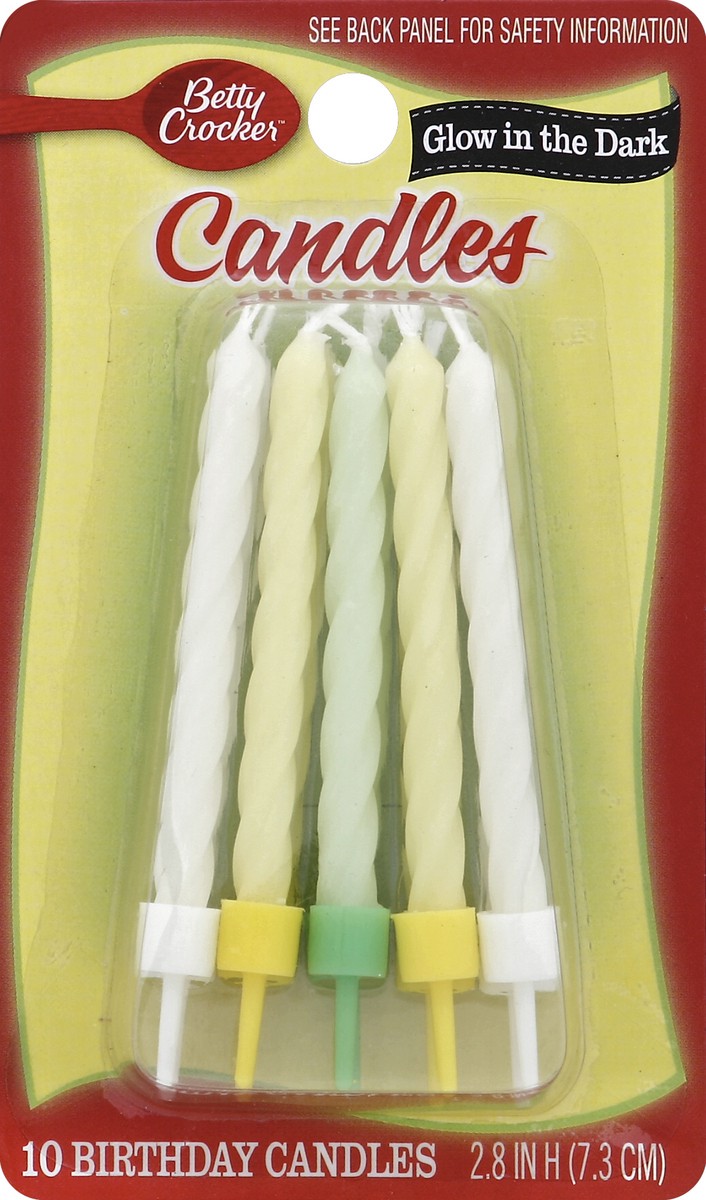 slide 1 of 3, Betty Crocker Glow In Dark Candles, 10 ct