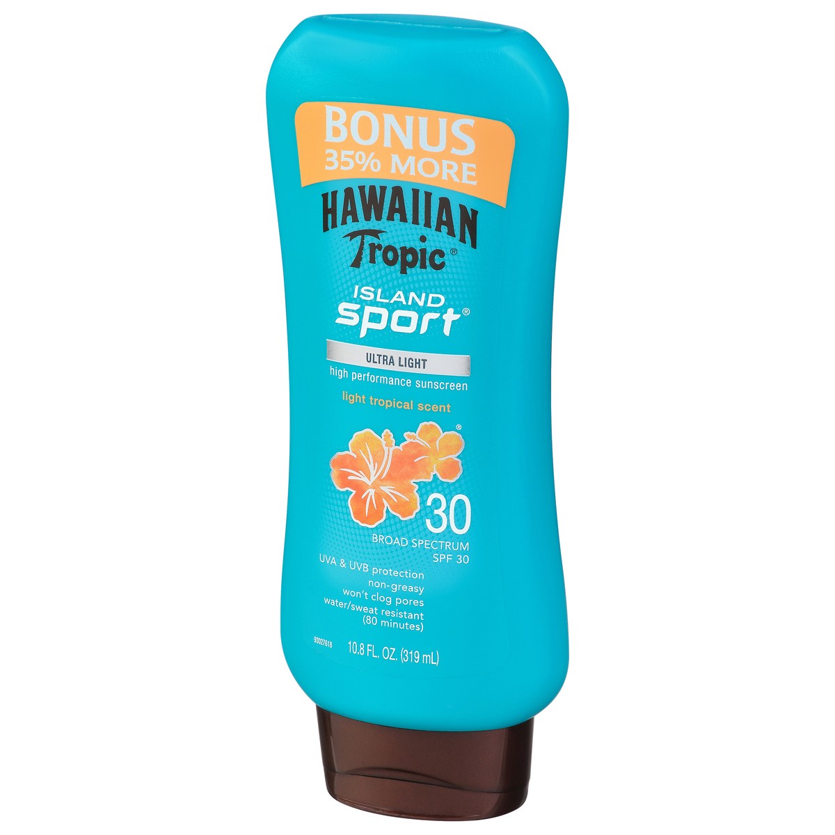 slide 2 of 9, Hawaiian Tropic Island Sport Ultra Light Sunscreen Lotion Spf 30 Light Tropical Scent, 10.8 fl oz