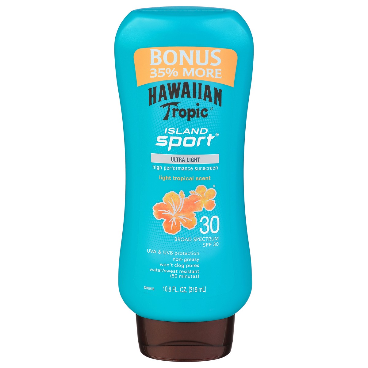 slide 1 of 9, Hawaiian Tropic Island Sport Ultra Light Sunscreen Lotion Spf 30 Light Tropical Scent, 10.8 fl oz