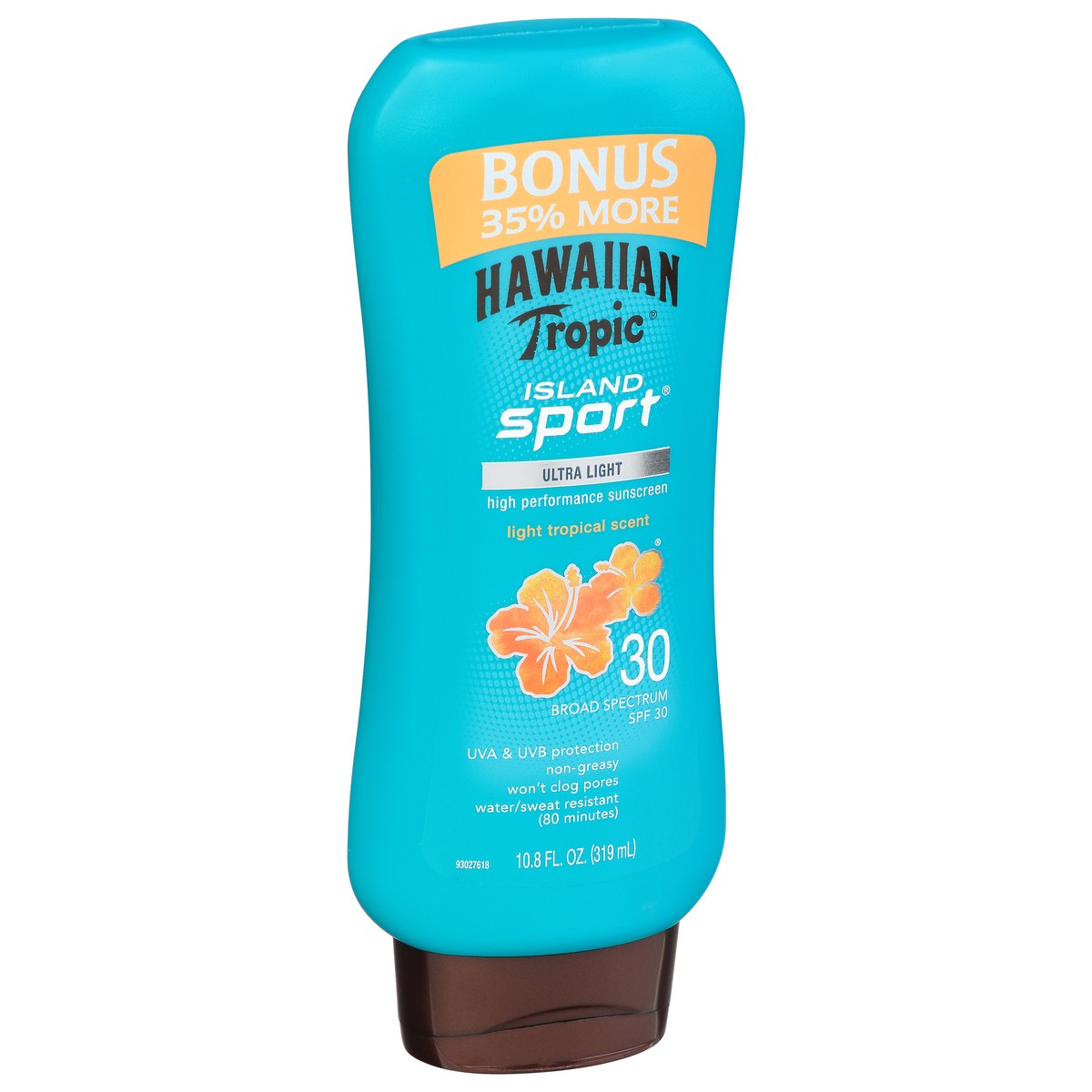 slide 9 of 9, Hawaiian Tropic Island Sport Ultra Light Sunscreen Lotion Spf 30 Light Tropical Scent, 10.8 fl oz