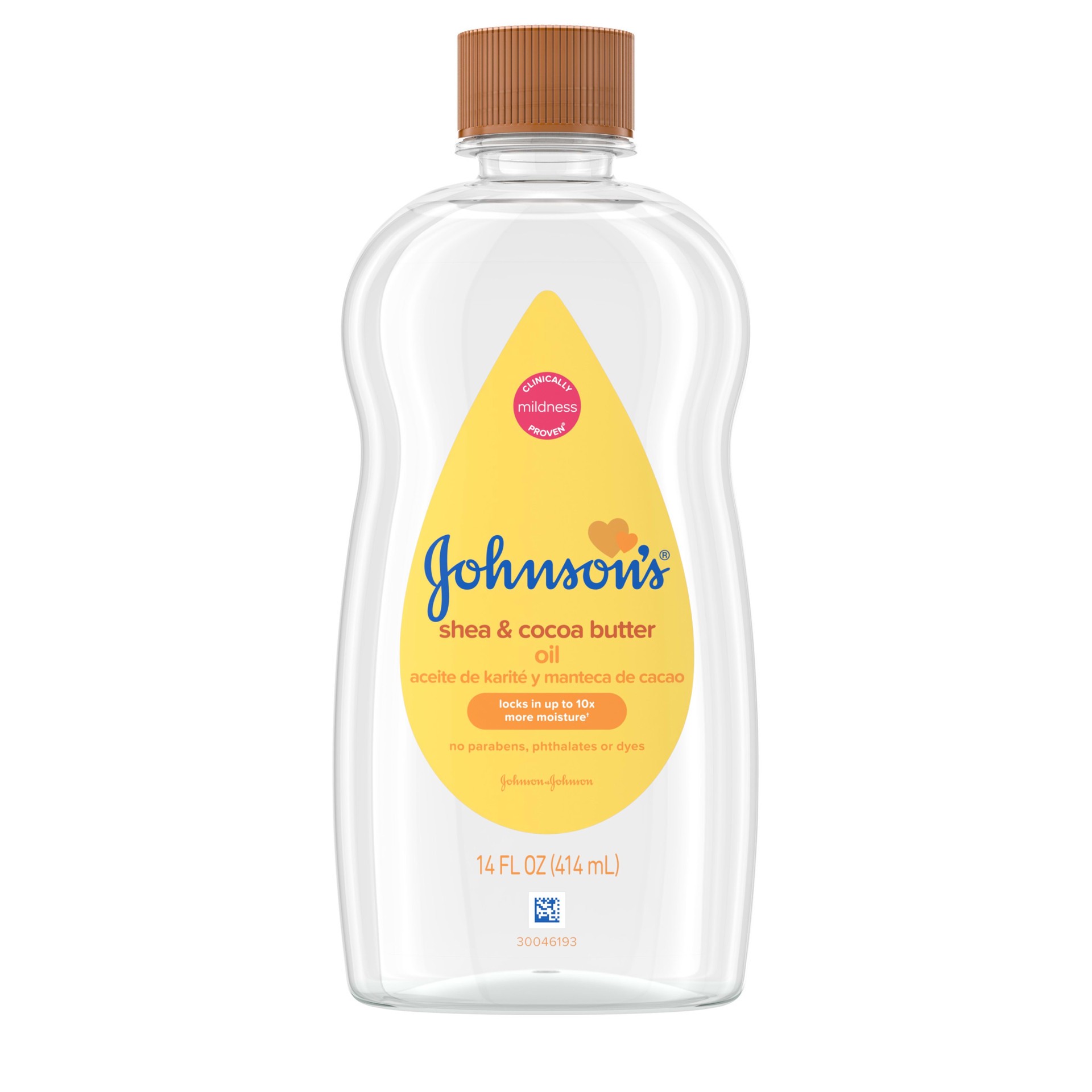 slide 1 of 8, Johnson's Shea & Cocoa Butter Oil for Baby & Adult Skin, Moisturizing Body & Massage Oil Helps Prevent Moisture Loss, Mineral Oil Formula, Paraben-, Phthalate- & Dye-Free, 14 fl. oz, 14 fl oz