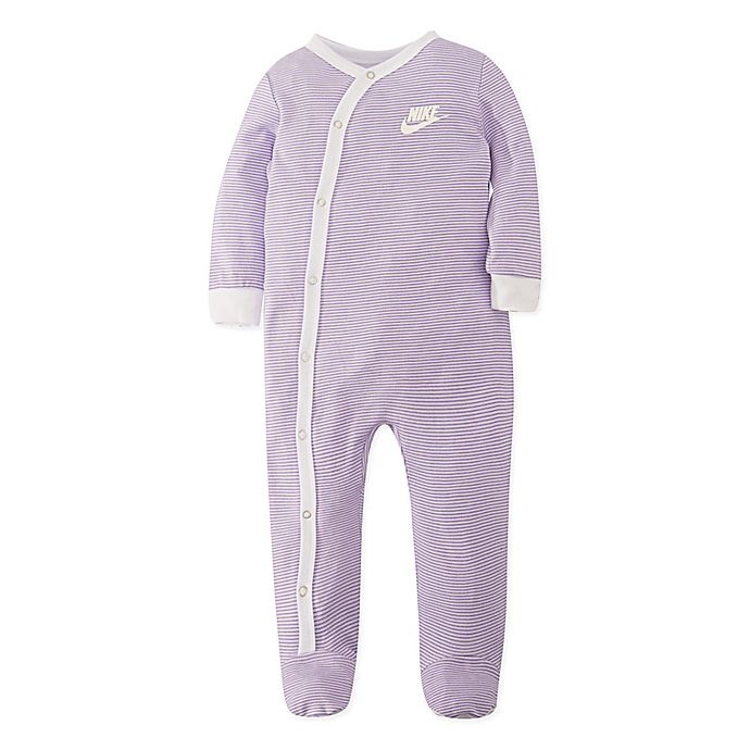 slide 1 of 2, Nike Newborn Striped Footie - Lavender, 1 ct