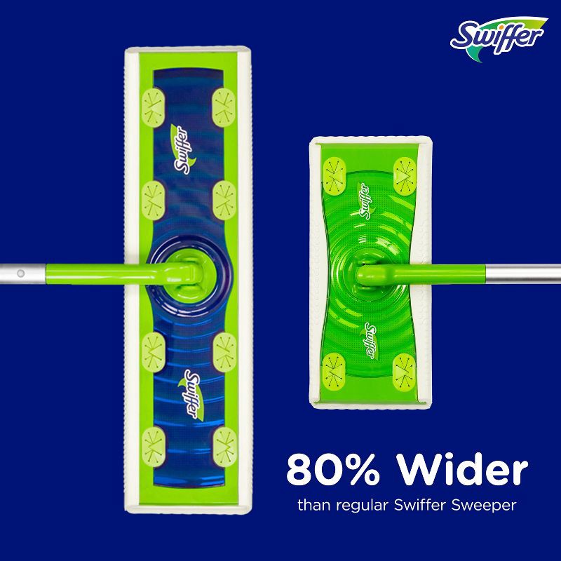 slide 4 of 14, Swiffer Sweeper Dry + Wet XL Sweeping Kit (1 Sweeper, 8 Dry Cloths, 2 Wet Cloths), 1 ct