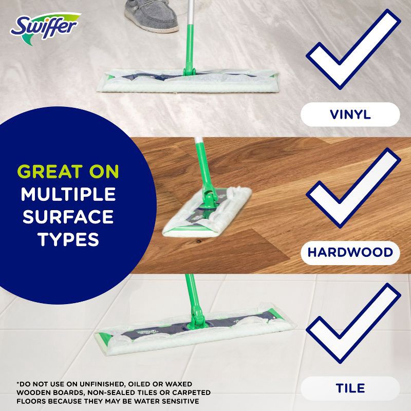 slide 5 of 14, Swiffer Sweeper Dry + Wet XL Sweeping Kit (1 Sweeper, 8 Dry Cloths, 2 Wet Cloths), 1 ct