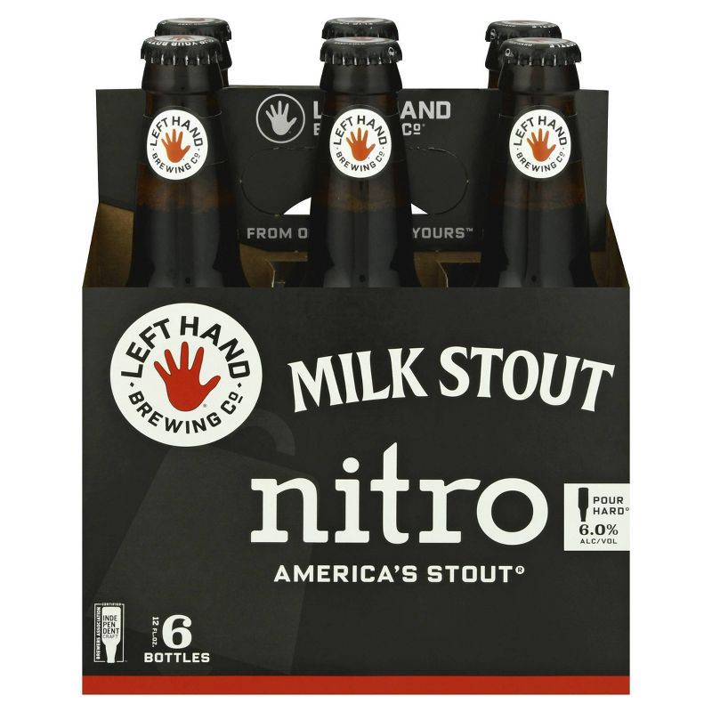 slide 1 of 6, Left Hand Brewing Co. Left Hand Nitro Milk Stout Beer - 6pk/12 fl oz Bottles, 6 ct; 12 fl oz