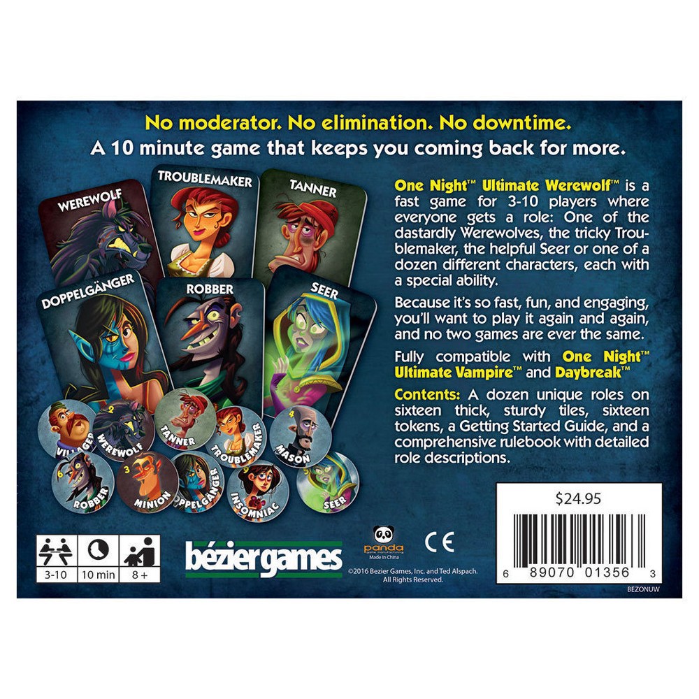 slide 5 of 6, Bezier Games One Night Ultimate Werewolf Game, 1 ct