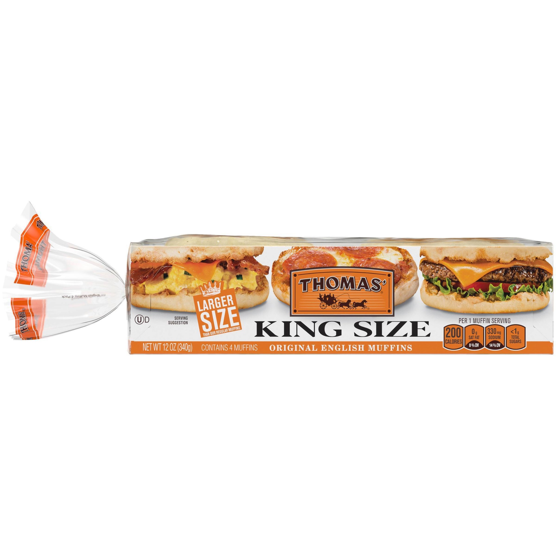 slide 1 of 9, Thomas King Size English Muffins - 12oz, 12 oz