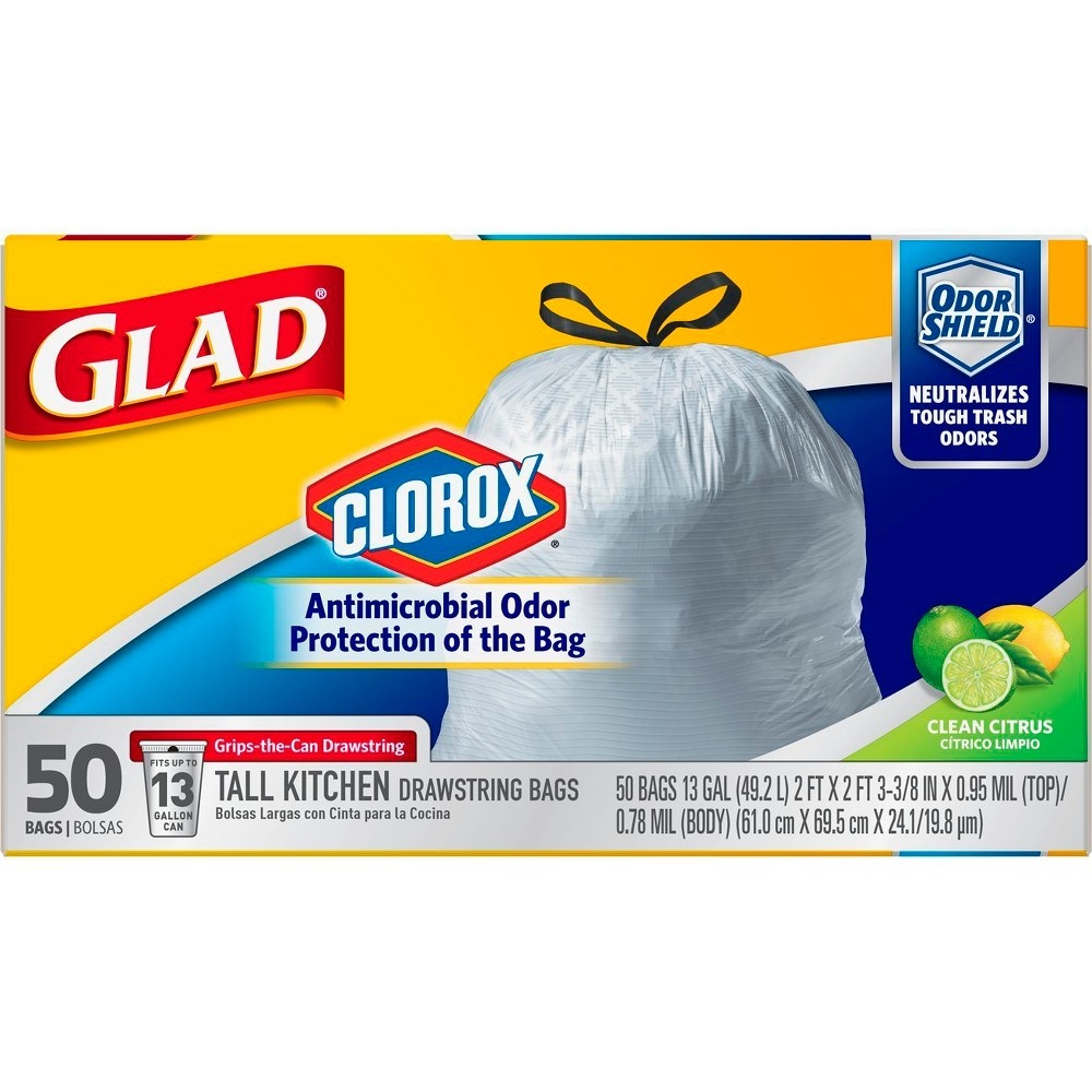 Clorox Glad OdorShield Tall Kitchen Drawstring Bags