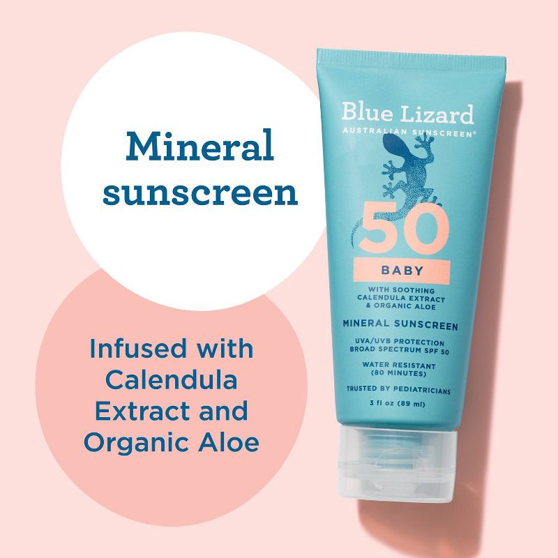 slide 3 of 9, Blue Lizard Baby Sunscreen Lotion - SPF 50 - 3 fl oz, 50 ct; 3 fl oz