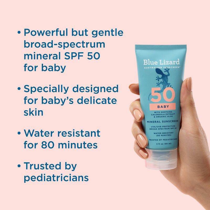 slide 4 of 9, Blue Lizard Baby Sunscreen Lotion - SPF 50 - 3 fl oz, 50 ct; 3 fl oz