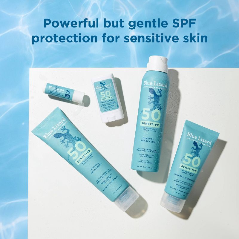 slide 8 of 10, Blue Lizard Sensitive Sunscreen Tube - SPF 50 - 3 fl oz, 50 ct; 3 fl oz