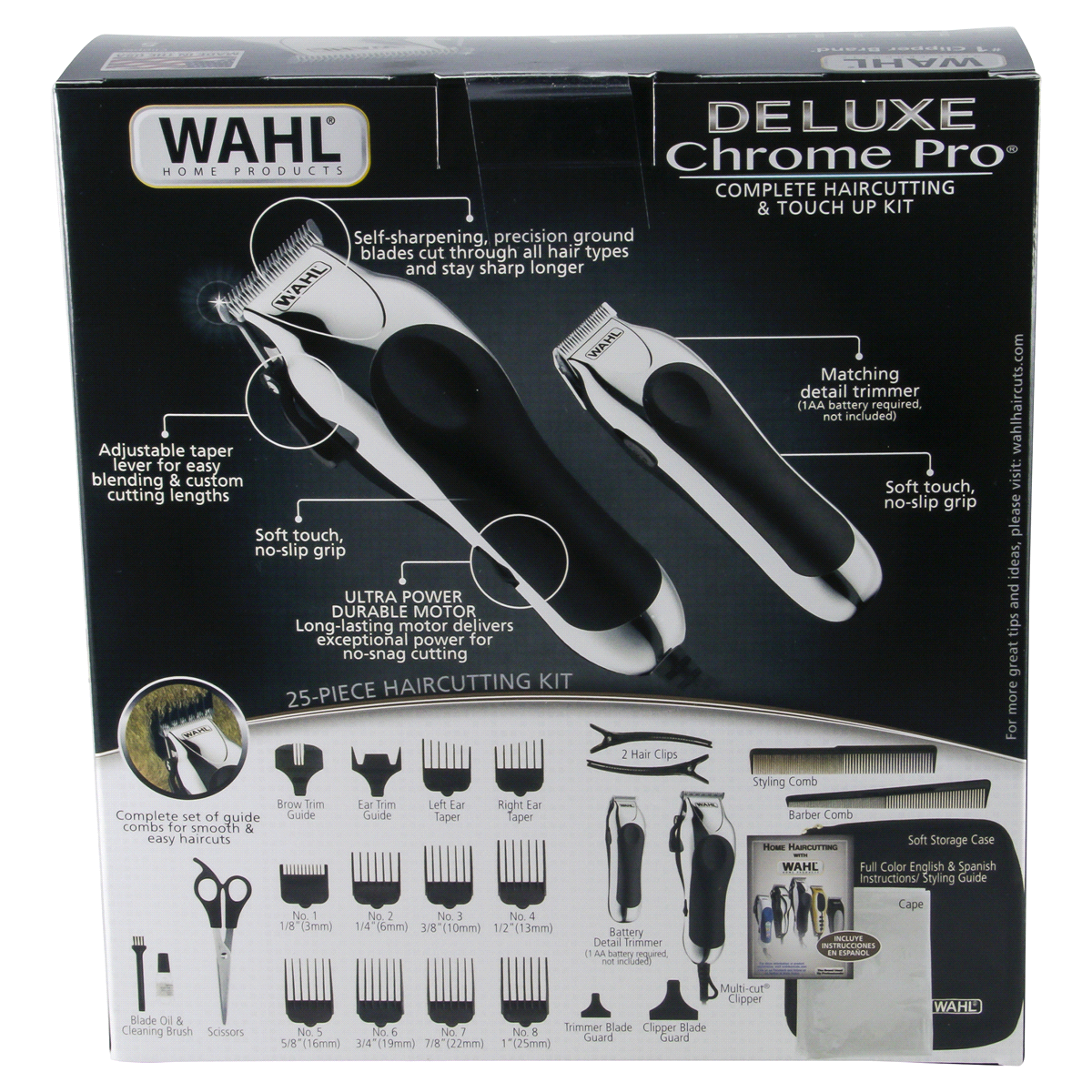 slide 2 of 5, Wahl Deluxe Chrome Pro Hair Cutting Kit, 25 pc