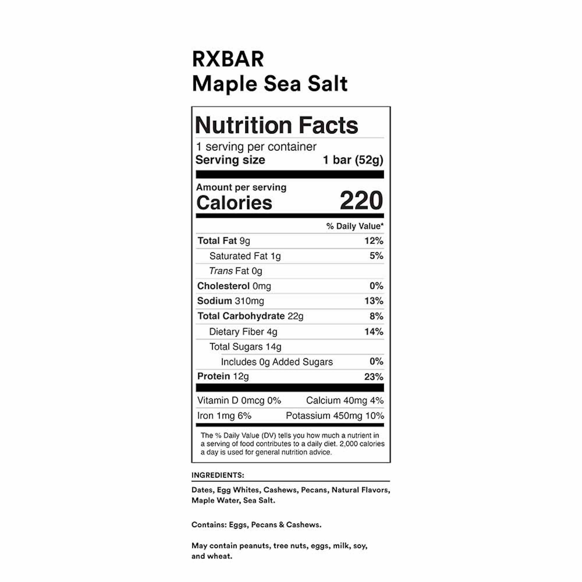 slide 3 of 5, RXBAR Protein Bar, Maple Sea Salt, 1.83 oz, 1.83 oz