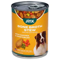 Jinx Grain-Free Bone Broth Stew Food for Dogs with Chicken & Vegetables 13 oz