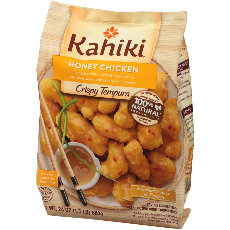 slide 3 of 8, Kahiki Crispy Tempura Chicken with a Honey Flavored Sauce, 24 oz