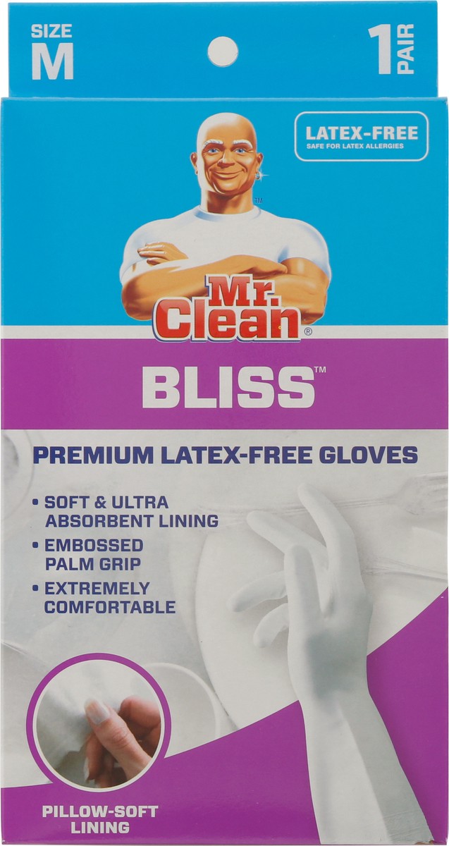 slide 6 of 9, Mr. Clean Bliss Premium Latex-free Gloves Medium, 1 ct