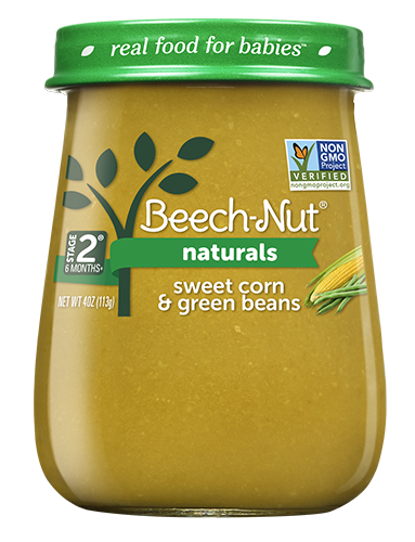 slide 2 of 7, Beech-Nut Naturals Stage 2 Just Sweet Corn & Green Beans Baby Food, 4 oz