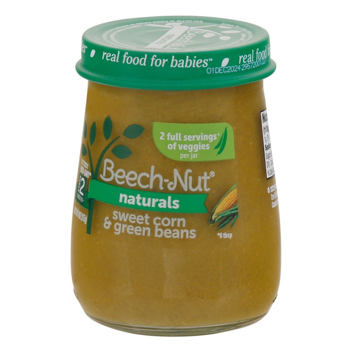 slide 8 of 9, Beech-Nut Naturals Stage 2 Baby Food, Sweet Corn & Green Beans, 4 oz Jar, 4 oz