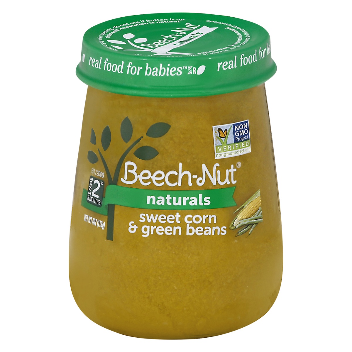 slide 1 of 1, Beech-Nut Naturals Stage 2 Just Sweet Corn & Green Beans Baby Food, 4 oz