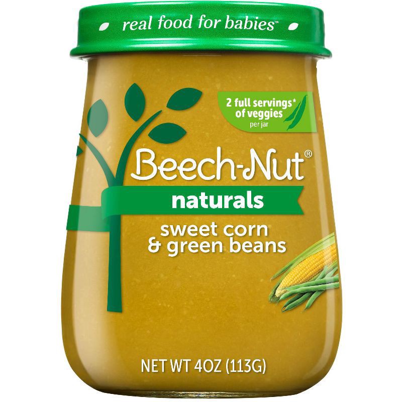 slide 1 of 9, Beech-Nut Naturals Stage 2 Baby Food, Sweet Corn & Green Beans, 4 oz Jar, 4 oz